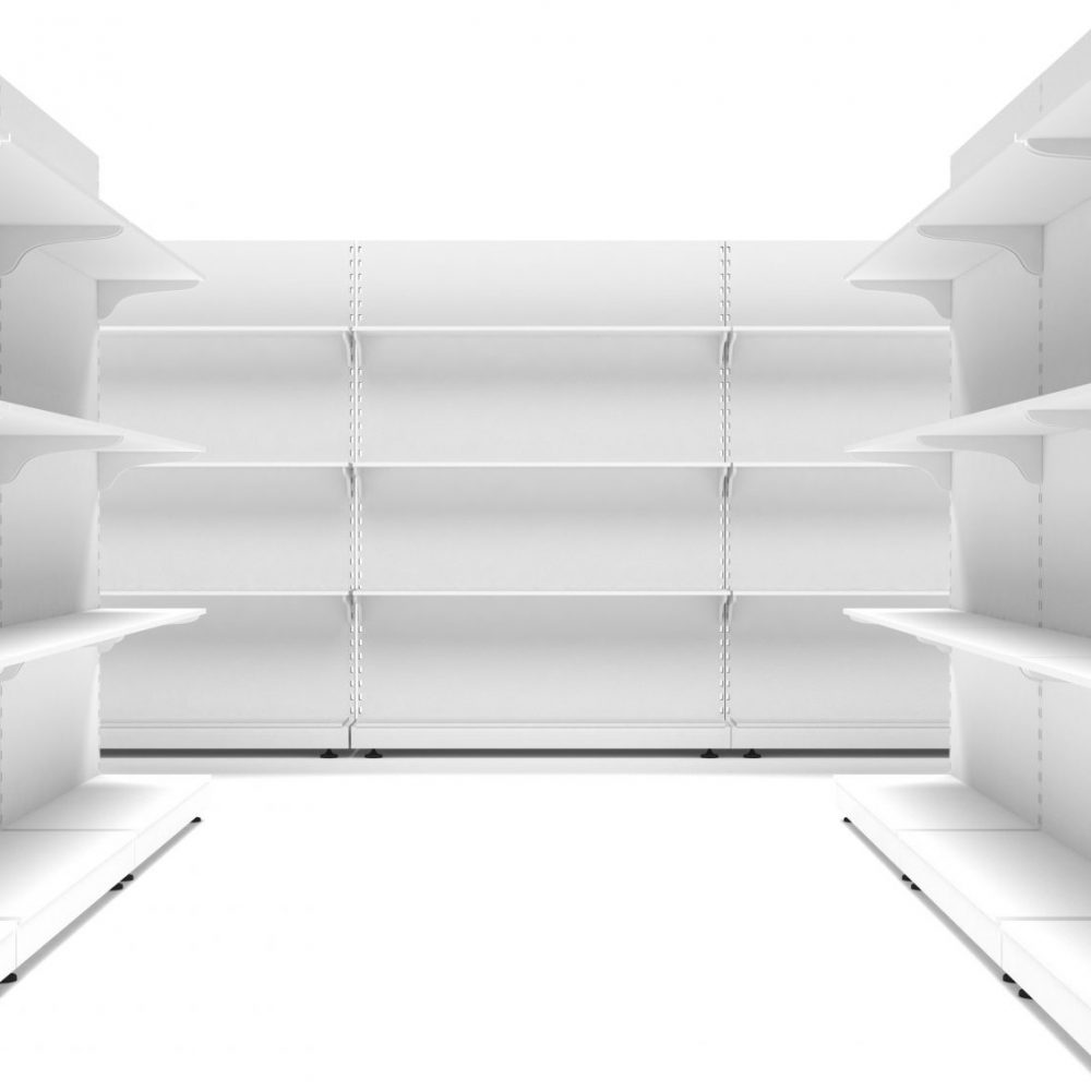 rayonnage vide pour présentation de produits